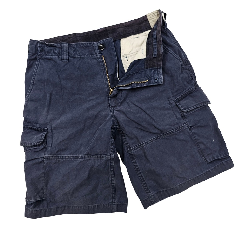 Polo Ralph Lauren Cargo Shorts Mens 33 Navy Blue Utility Canvas Rugged Safari